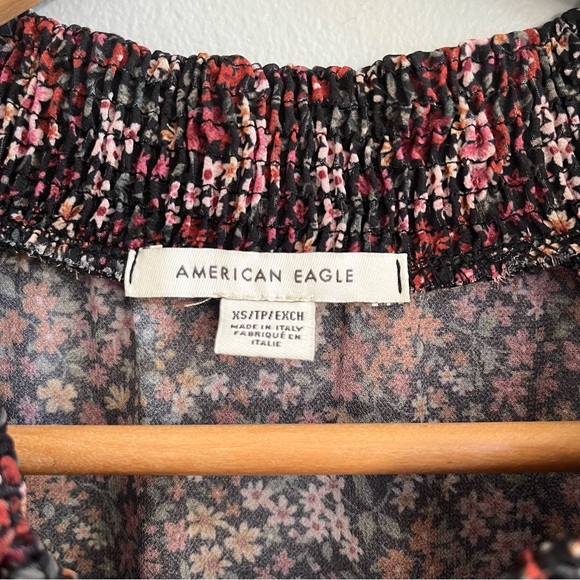 American Eagle Prairie Floral Long Sleeve Tiered Mini Dress Size XS Cottagecore - Picture 7 of 9